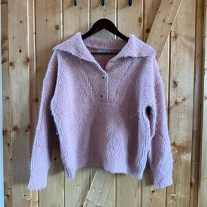 Woven Heart Pink Sweater